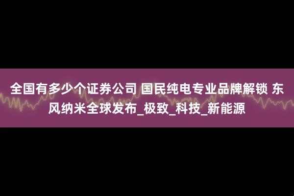 全国有多少个证券公司 国民纯电专业品牌解锁 东风纳米全球发布_极致_科技_新能源
