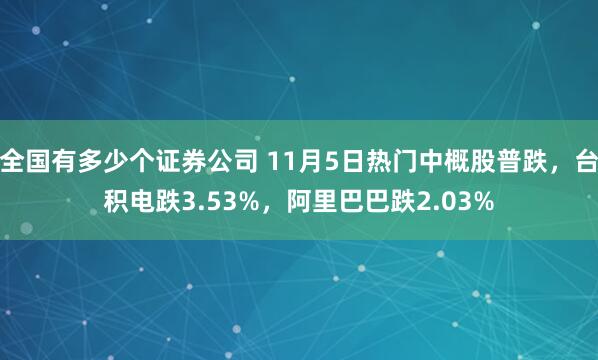 全国有多少个证券公司 11月5日热门中概股普跌,台积电跌3.53%,阿里巴巴跌2.03%